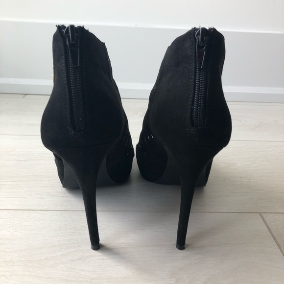 Guess Black Suede Open Toe Heels - Picture 3 of 5
